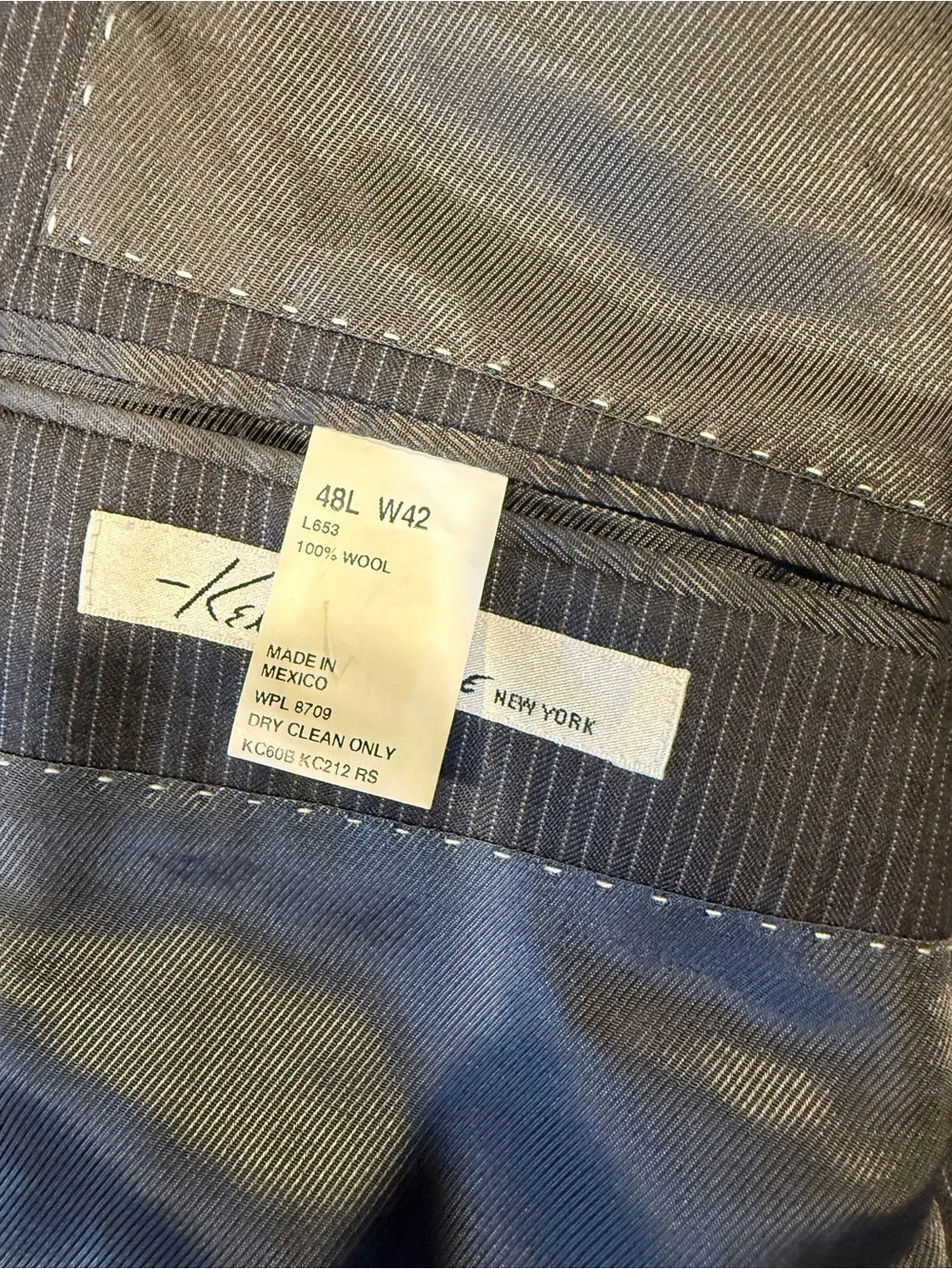 Kenneth Cole Men's Gray Pinstripe Suit Jacket